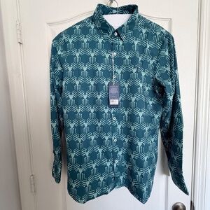 William Bill Murray Golf Shirt NWT Sz Med LS Teal Blue